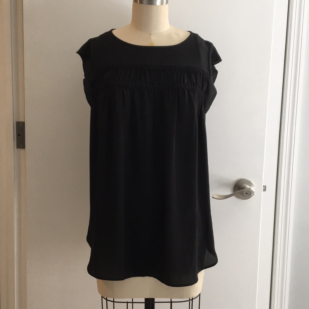 Loft Black Cap Sleeve Top